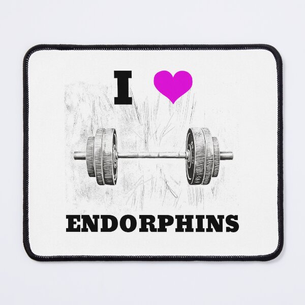 Item preview, I LOVE ENDORPHINS Black Lettering Pink Heart Barbell Design designed and sold by Primal Pump Co LTD.