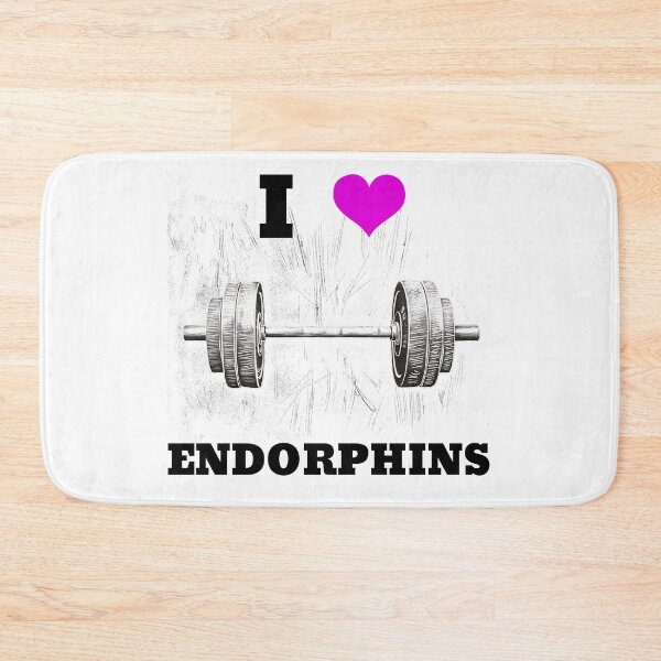 Item preview, I LOVE ENDORPHINS Black Lettering Pink Heart Barbell Design designed and sold by Primal Pump Co LTD.