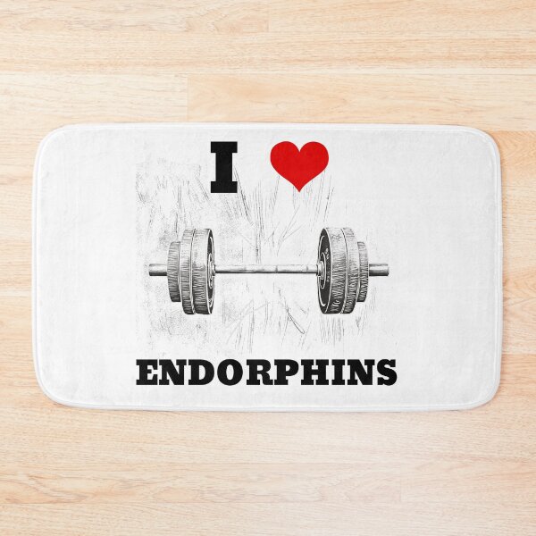 Item preview, I LOVE ENDORPHINS Black Lettering Red Heart Barbell Design designed and sold by Primal Pump Co LTD.