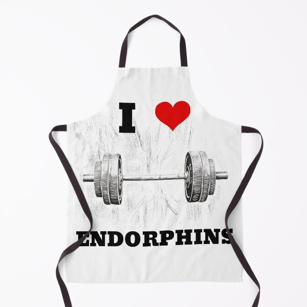 Item preview, I LOVE ENDORPHINS Black Lettering Red Heart Barbell Design designed and sold by Primal Pump Co LTD.