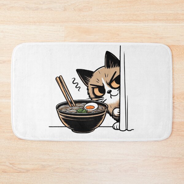 Item preview, kawaii Sneaky Cat Ramen designed and sold by Designowner.