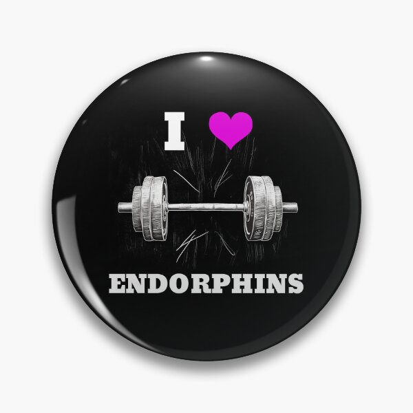 Item preview, I LOVE ENDORPHINS White Lettering Pink Heart Barbell Design designed and sold by Primal Pump Co LTD.