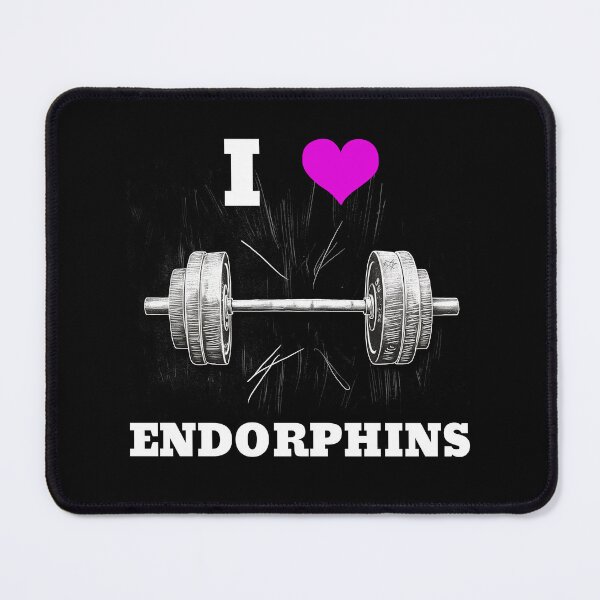 Item preview, I LOVE ENDORPHINS White Lettering Pink Heart Barbell Design designed and sold by Primal Pump Co LTD.