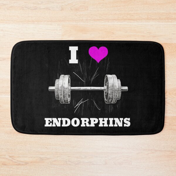 Item preview, I LOVE ENDORPHINS White Lettering Pink Heart Barbell Design designed and sold by Primal Pump Co LTD.