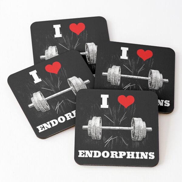 Item preview, I LOVE ENDORPHINS White Lettering Red Heart Barbell Design designed and sold by Primal Pump Co LTD.
