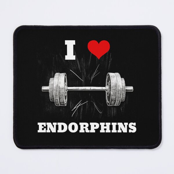 Item preview, I LOVE ENDORPHINS White Lettering Red Heart Barbell Design designed and sold by Primal Pump Co LTD.