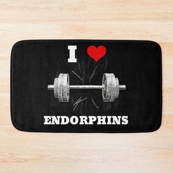 Item preview, I LOVE ENDORPHINS White Lettering Red Heart Barbell Design designed and sold by Primal Pump Co LTD.