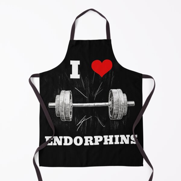 Item preview, I LOVE ENDORPHINS White Lettering Red Heart Barbell Design designed and sold by Primal Pump Co LTD.