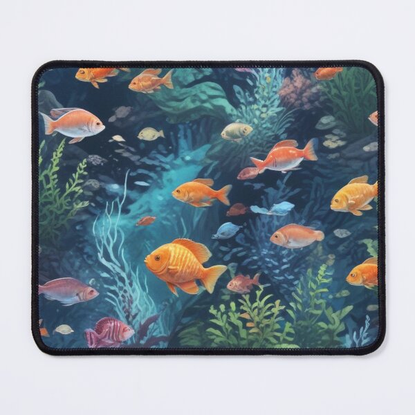 Item preview, Aquarium fishes and coral reef ecosystem print design designed and sold by Anshu3813.