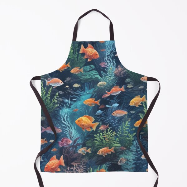 Item preview, Aquarium fishes and coral reef ecosystem print design  designed and sold by Anshu3813.