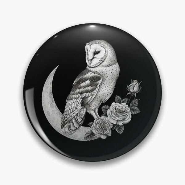 Item preview, Barn Owl, Half Moon & Roses Gothic designed and sold by lunaelizabeth.