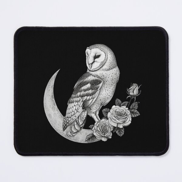 Item preview, Barn Owl, Half Moon & Roses Gothic designed and sold by lunaelizabeth.