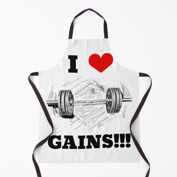 Item preview, I LOVE / HEART GAINS!!! Black Lettering Red Heart Barbell Design designed and sold by Primal Pump Co LTD.