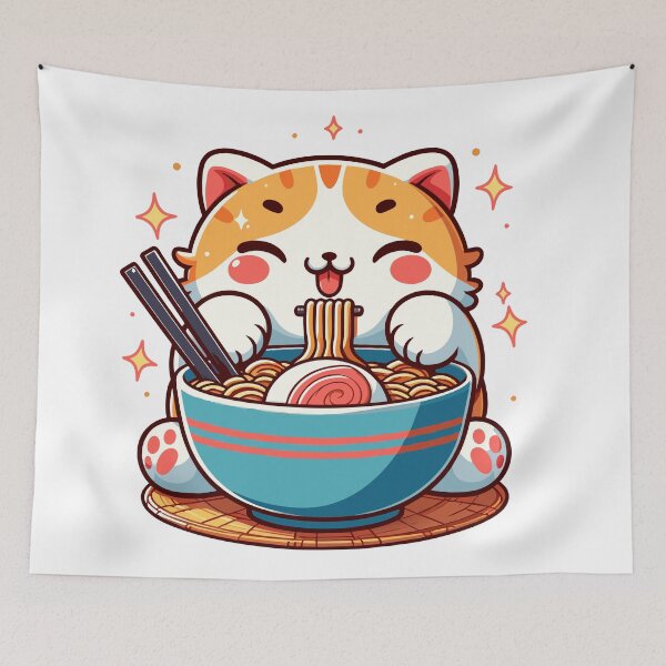 Item preview, kawaii Cat Ramen designed and sold by Designowner.