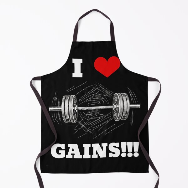 Item preview, I LOVE / HEART GAINS!!! White Lettering Red Heart Barbell Design designed and sold by Primal Pump Co LTD.