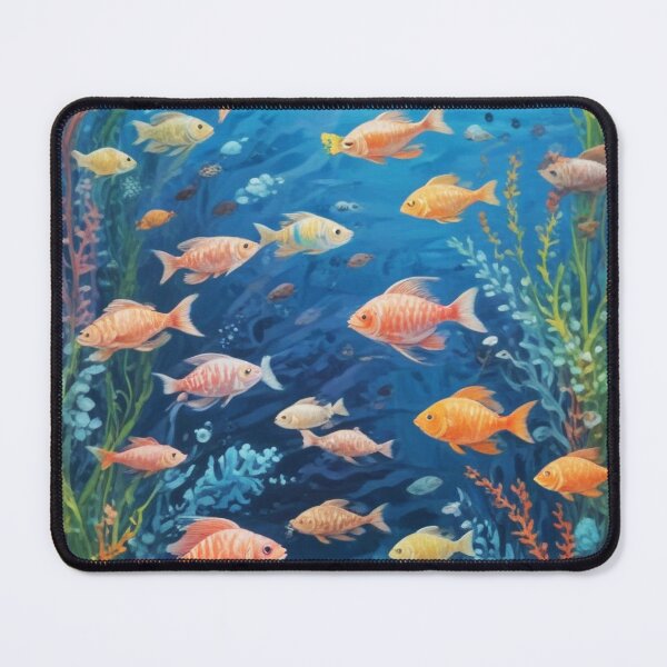 Item preview, Aquarium fishes and coral reef ecosystem print design designed and sold by Anshu3813.