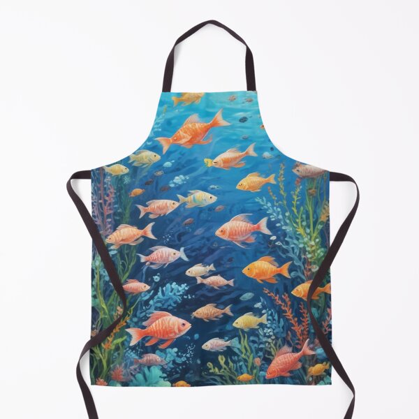 Item preview, Aquarium fishes and coral reef ecosystem print design  designed and sold by Anshu3813.