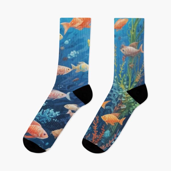 Item preview, Aquarium fishes and coral reef ecosystem print design  designed and sold by Anshu3813.
