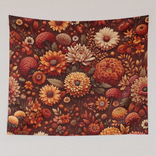 Item preview, Autumn Flower Print Pattern designed and sold by PinUpPizzazz.