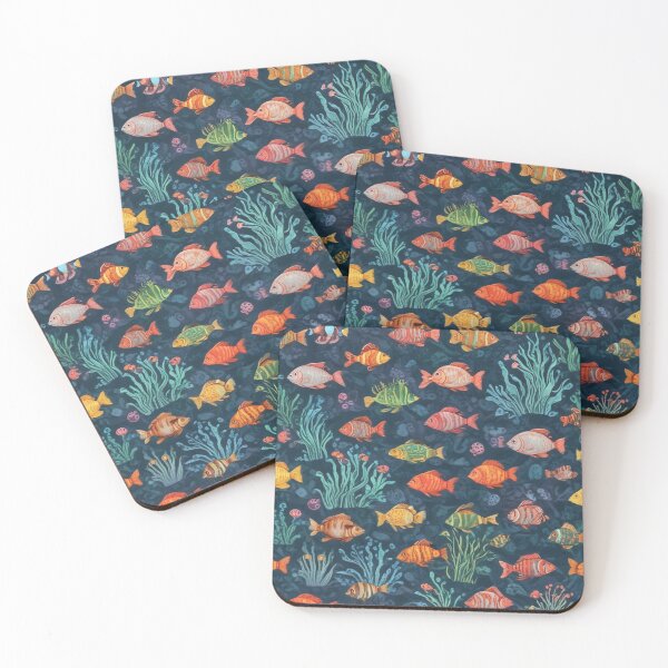 Item preview, Aquarium fishes and coral reef ecosystem print design  designed and sold by Anshu3813.