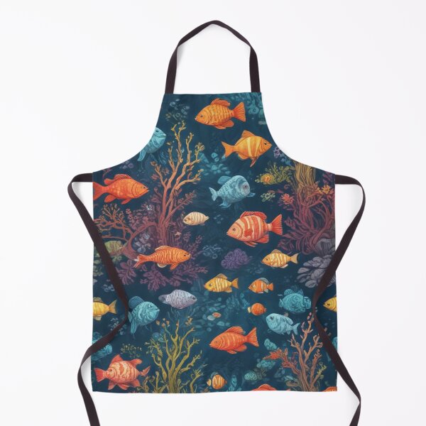 Item preview, Aquarium fishes and coral reef ecosystem print design designed and sold by Anshu3813.