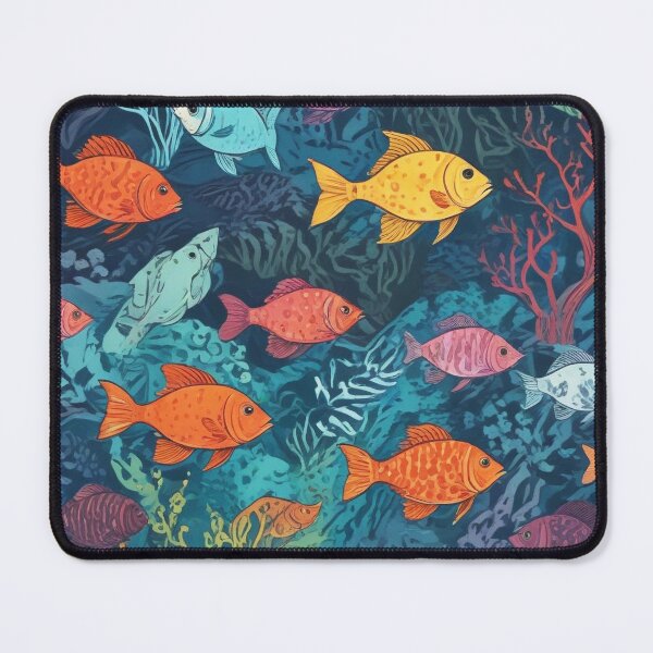 Item preview, Aquarium fishes and coral reef ecosystem print design designed and sold by Anshu3813.