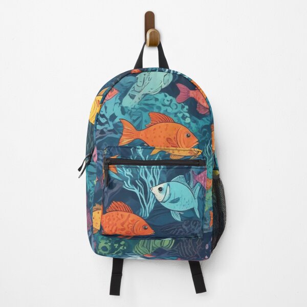 Item preview, Aquarium fishes and coral reef ecosystem print design designed and sold by Anshu3813.