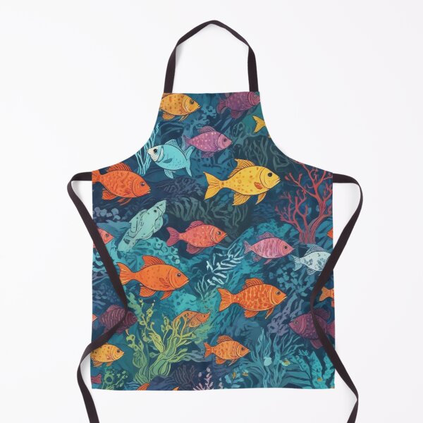 Item preview, Aquarium fishes and coral reef ecosystem print design  designed and sold by Anshu3813.