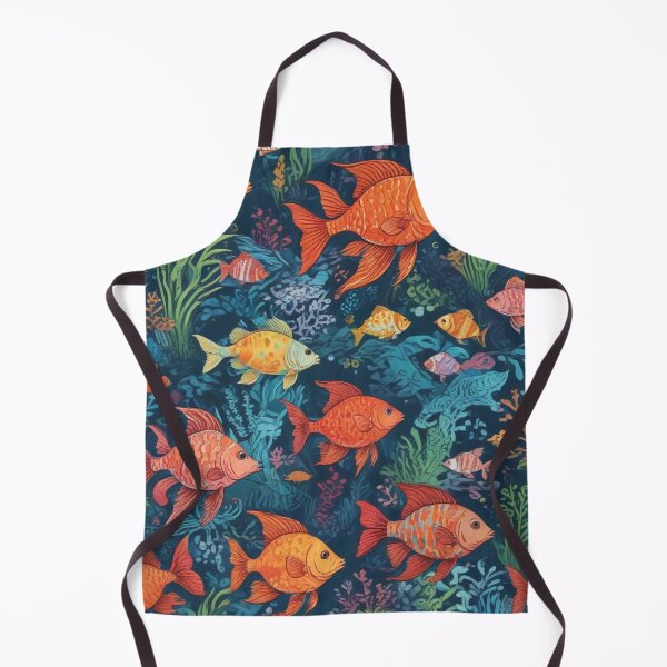 Item preview, Aquarium fishes and coral reef ecosystem print design  designed and sold by Anshu3813.