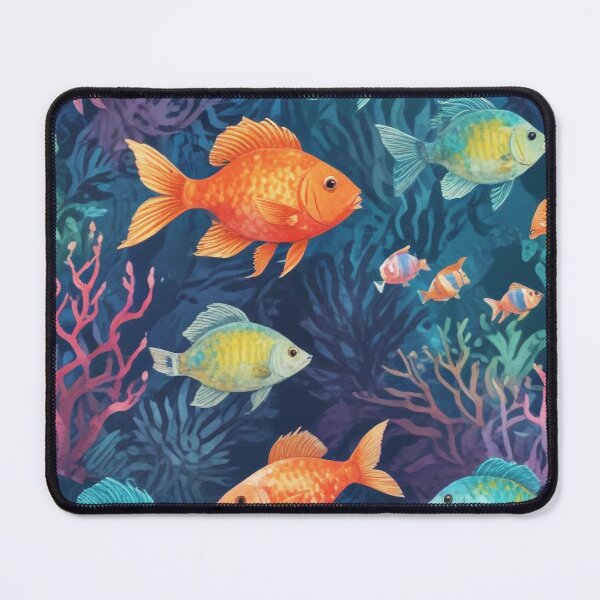 Item preview, Aquarium fishes and coral reef ecosystem print design designed and sold by Anshu3813.
