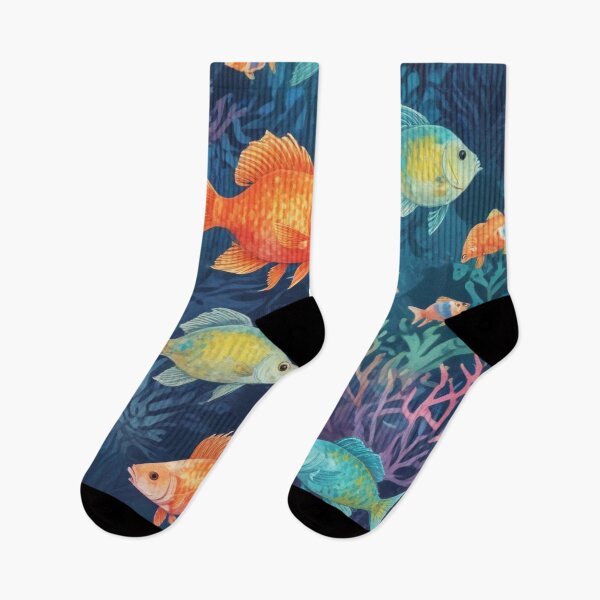 Item preview, Aquarium fishes and coral reef ecosystem print design  designed and sold by Anshu3813.