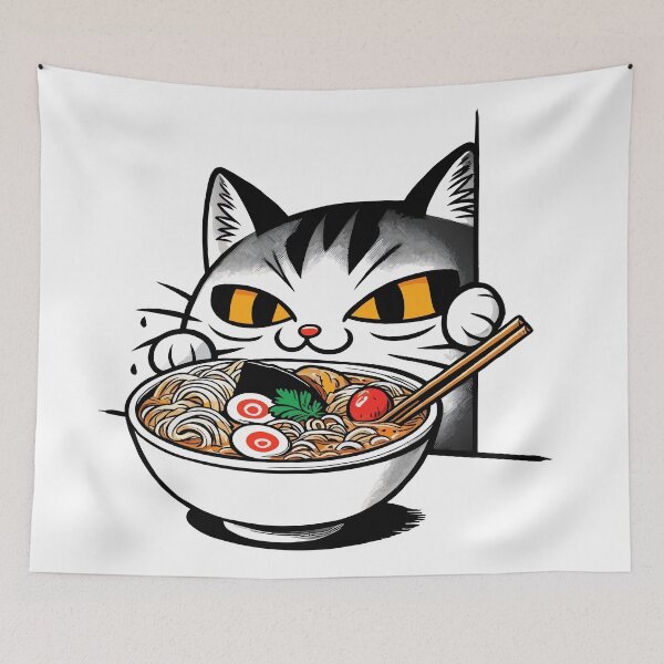 Item preview, Sneaky Cat Ramen designed and sold by Designowner.