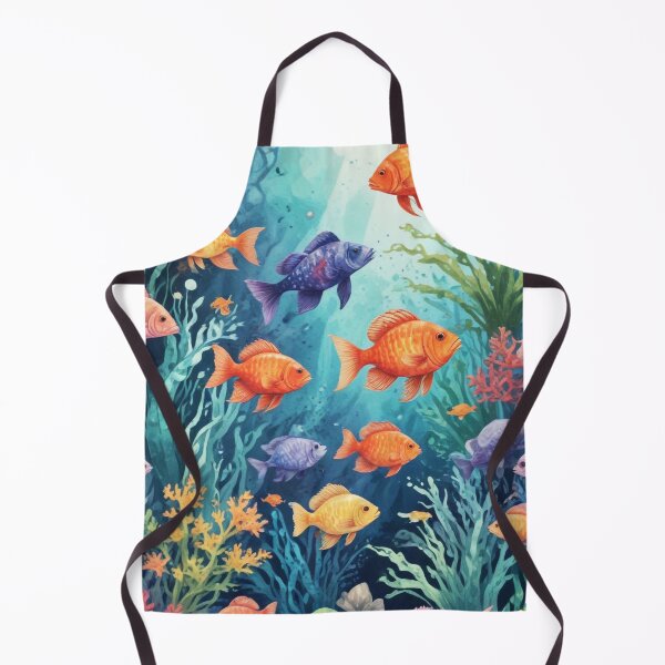 Item preview, Aquarium fishes and coral reef ecosystem print design designed and sold by Anshu3813.