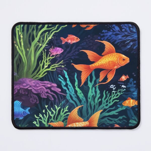 Item preview, Aquarium fishes and coral reef ecosystem print design designed and sold by Anshu3813.