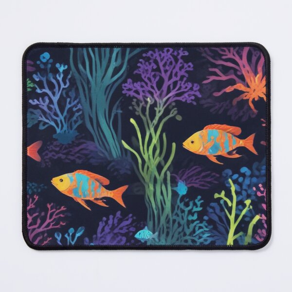 Item preview, Aquarium fishes and coral reef ecosystem print design designed and sold by Anshu3813.