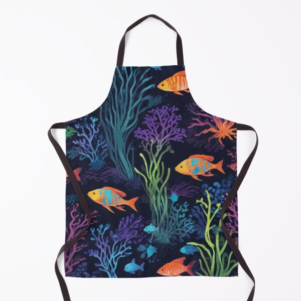 Item preview, Aquarium fishes and coral reef ecosystem print design  designed and sold by Anshu3813.