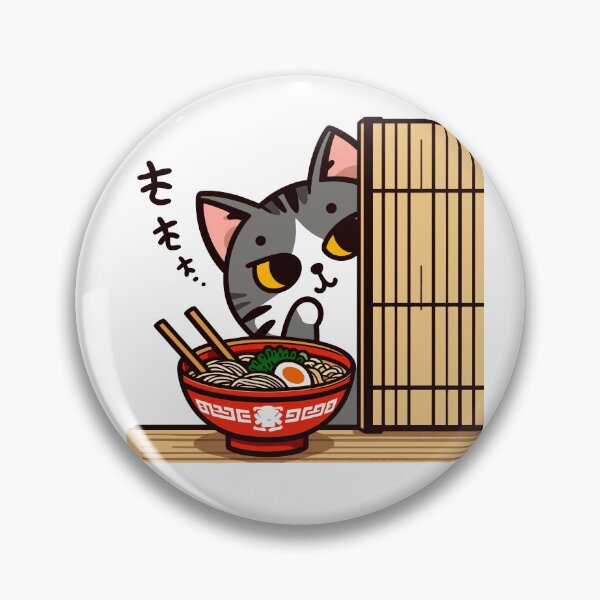 Item preview, Peeking Cat with Ramen Bowl - Cute Japanese-Inspired Art designed and sold by Designowner.