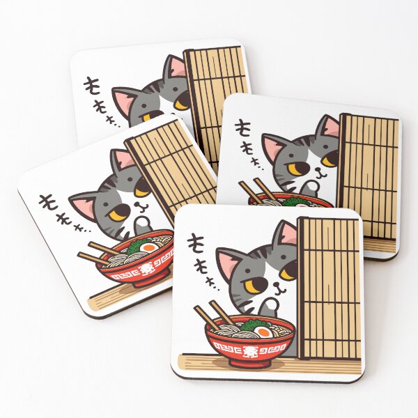 Item preview, Peeking Cat with Ramen Bowl - Cute Japanese-Inspired Art designed and sold by Designowner.