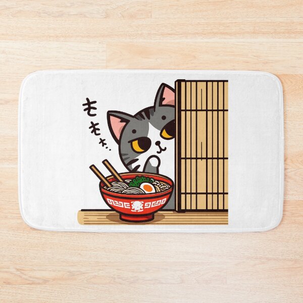 Item preview, Peeking Cat with Ramen Bowl - Cute Japanese-Inspired Art designed and sold by Designowner.