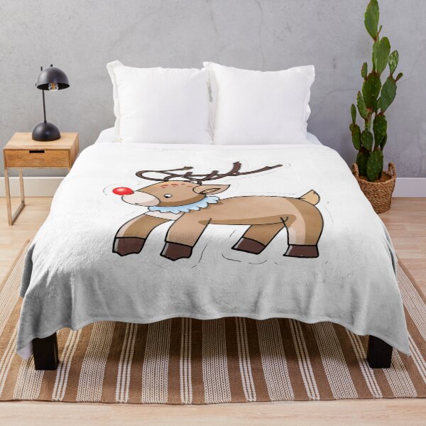 Item preview, Glowing Red Nose Reindeer Watercolor Illustration designed and sold by NiftyWrx.