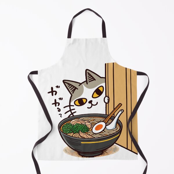Item preview, Peeking Cat with Ramen Bowl Illustration designed and sold by Designowner.