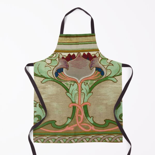 Item preview, Art Nouveau Large Lotus Flower Foliage Alternating Small Floral Motif designed and sold by WheresMyMojo.
