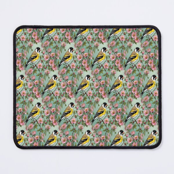 Item preview, Wild Roses And An Eastern Goldfinch Wild Bird designed and sold by taiche.