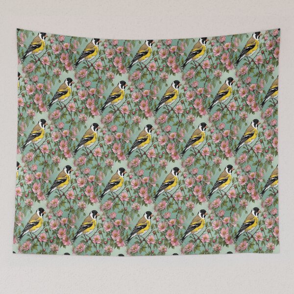 Item preview, Wild Roses And An Eastern Goldfinch Wild Bird designed and sold by taiche.