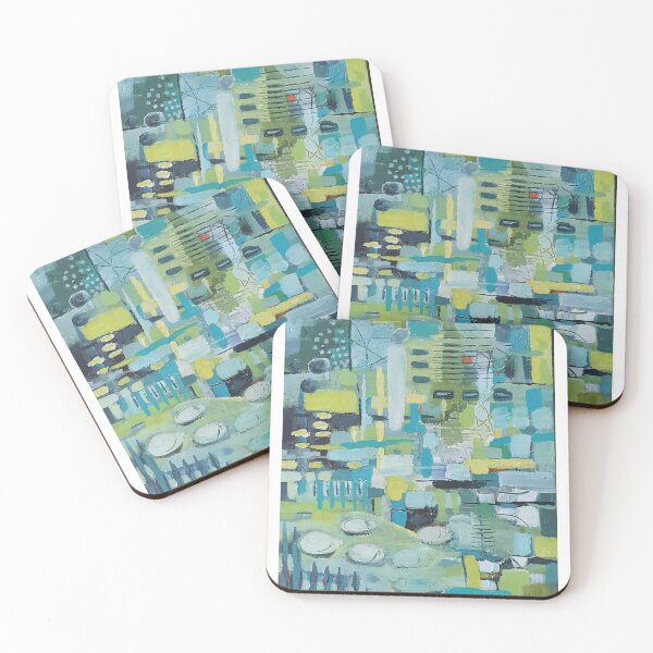 Item preview, abstract in blues and green designed and sold by Claire Slater.