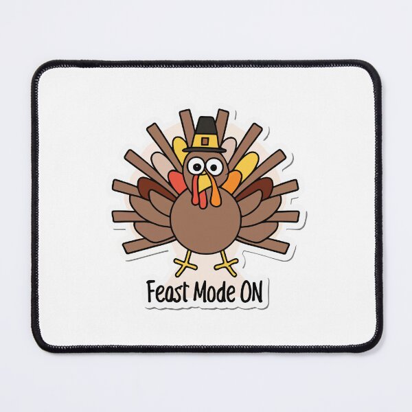 Item preview, Feast Mode On Adorable Turkey - Hand-Drawn Holiday Sticker designed and sold by NiftyWrx.