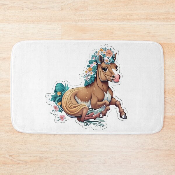 Item preview, Playful Pony with Floral Mane - Watercolor Style designed and sold by NiftyWrx.