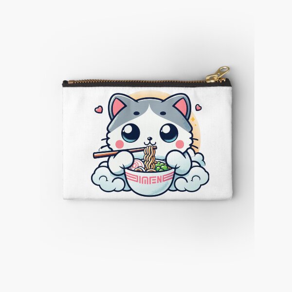 Item preview, kawaii Kitty Noodle Delight - Cute Cat Enjoying Ramen designed and sold by Designowner.