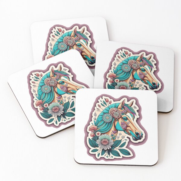 Item preview, Bohemian Floral Horse Head Profile designed and sold by NiftyWrx.