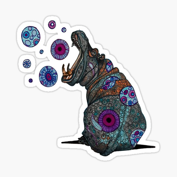 Item preview, Hippo biting bubbles designed and sold by Every-wen.